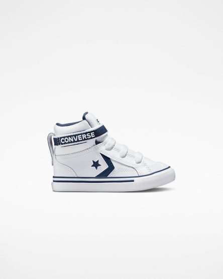 Dívčí Boty Vysoké Converse Pro Blaze Páskové Easy-On Varsity Club Bílé Tmavě Blankyt Bílé | CZ JQWZ81